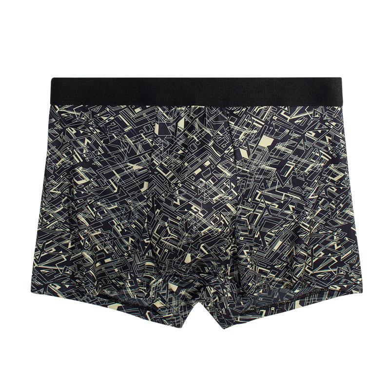 Men's Printed Underwear Comfortable and Breathable Elastic Flat Underwear Square Underwear