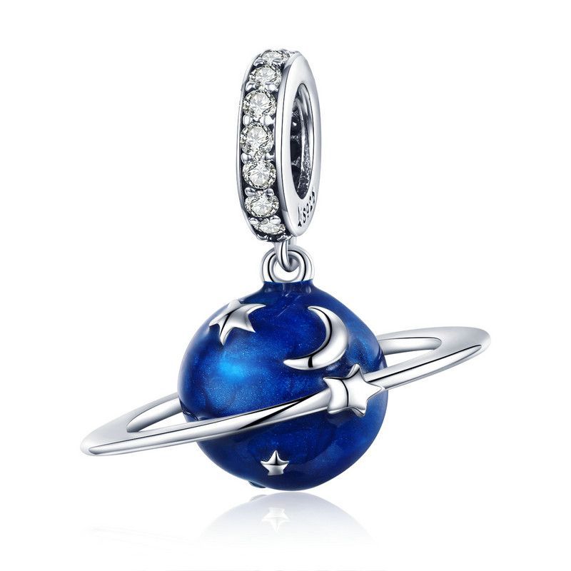 925 Silver Beads Children'S Fun Creative Blue Planet Interstellar Tour Series Diy Beaded Bracelet Accessories