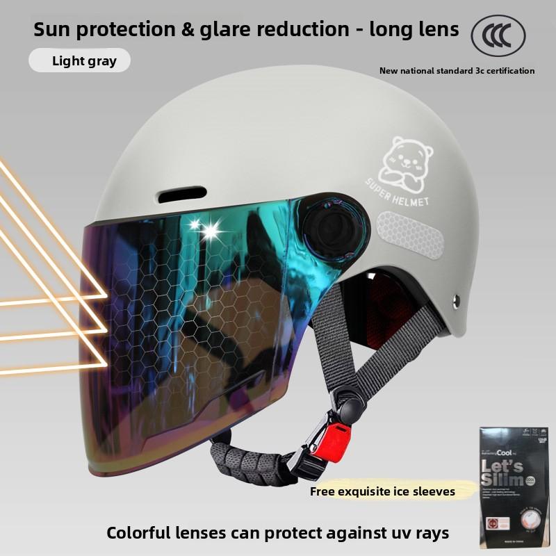 

Electric Vehicle Helmet Female 2025 Summer Sunscreen Battery Motorcycle Male Safety Hat Universal in All Seasons