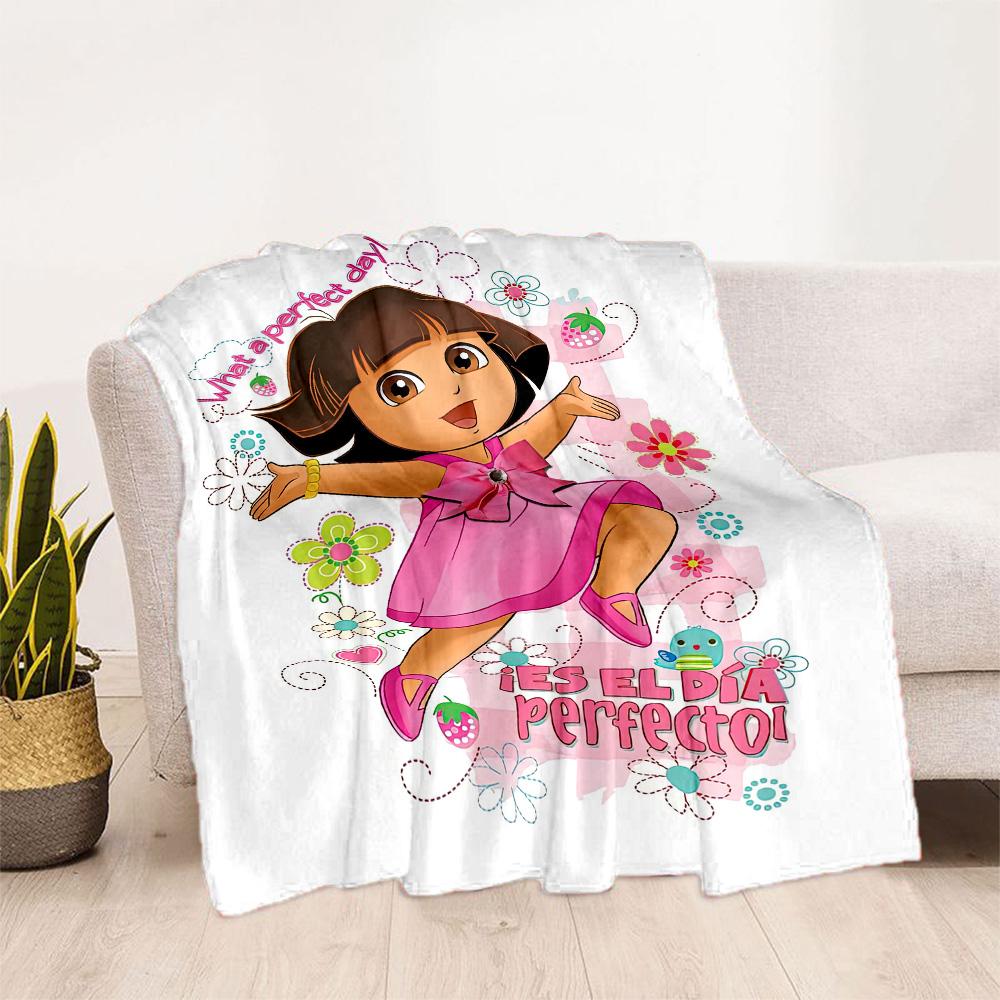 Dora Explorer Blanket Durable Comfort Suitable for Office Sofa Picnics Four Seasons Multipurpose Warmthful Decor Best Holiday Gift for Friends Family
