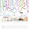 MultiColor Paper Swirl Decorations Vibrant Hanging Party Swirls Ideal for Birthday Baby Shower Wedding and Other Celebr