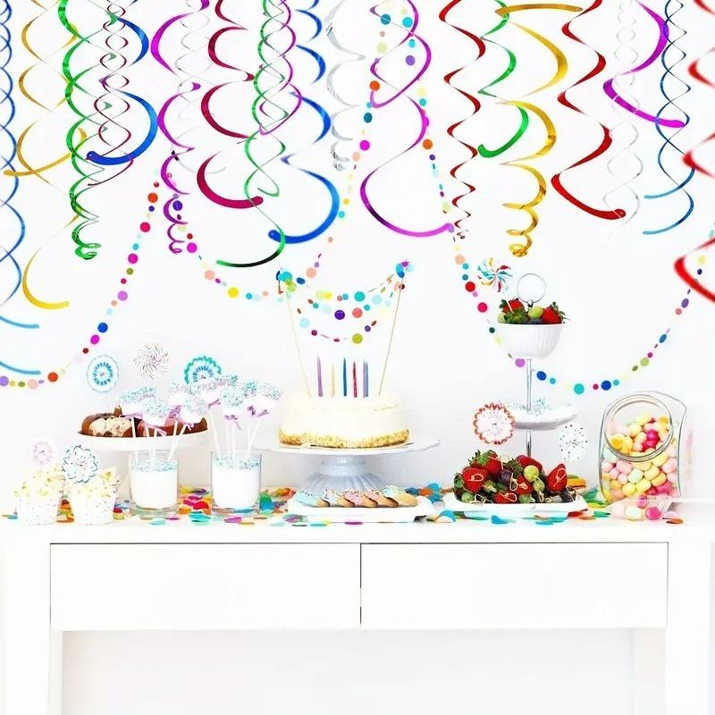 MultiColor Paper Swirl Decorations Vibrant Hanging Party Swirls Ideal for Birthday Baby Shower Wedding and Other Celebr