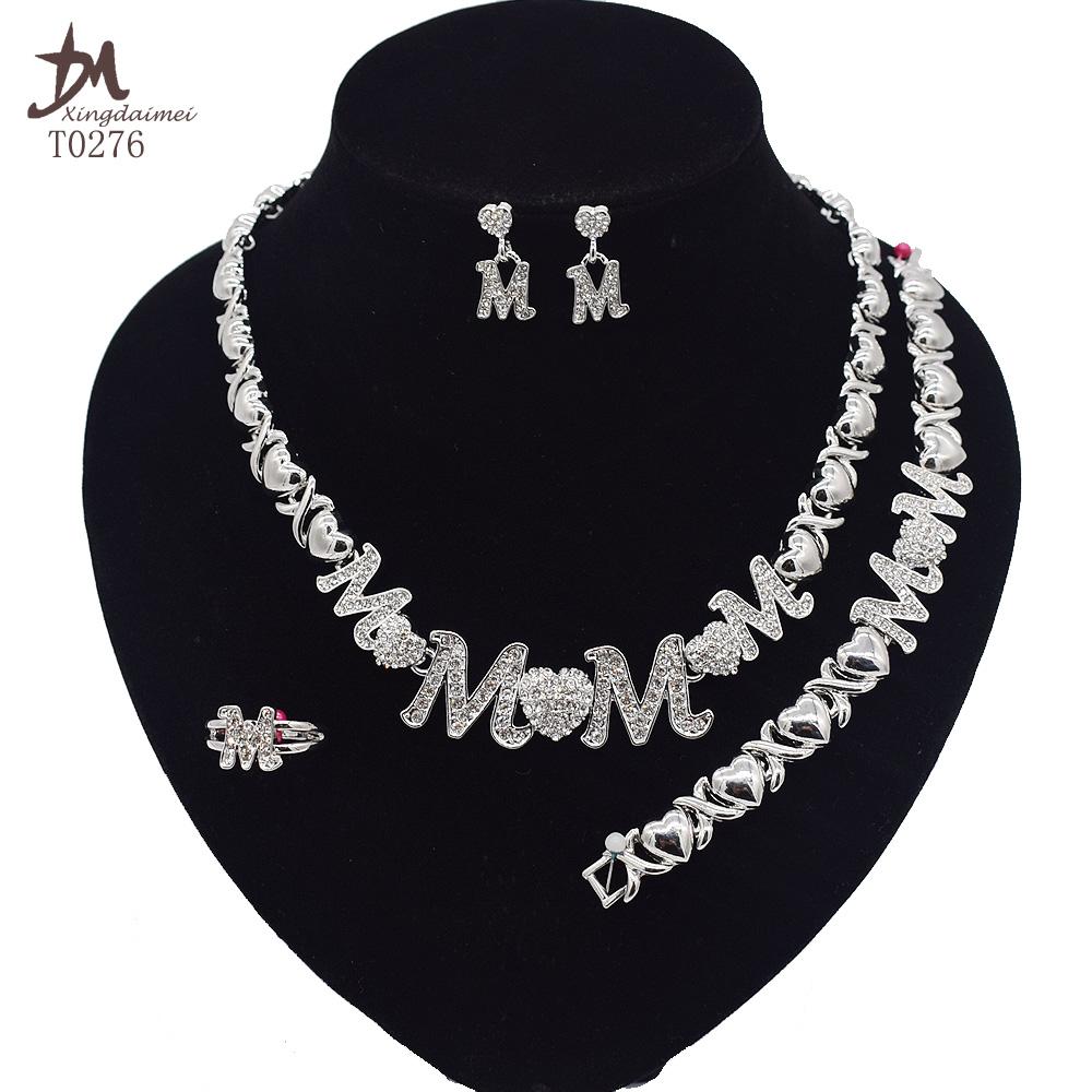T0245 High Quality 14K Gold Plating Jewelry Women Jewelry Set 14k Gold Plating Diamond XOXO Jewelry Set