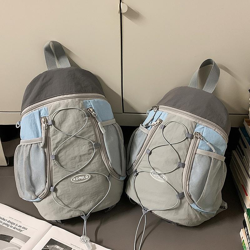 Contrast Color Stitching Backpack Couple's Lightweight Large Capacity Backpack Student Schoolbag