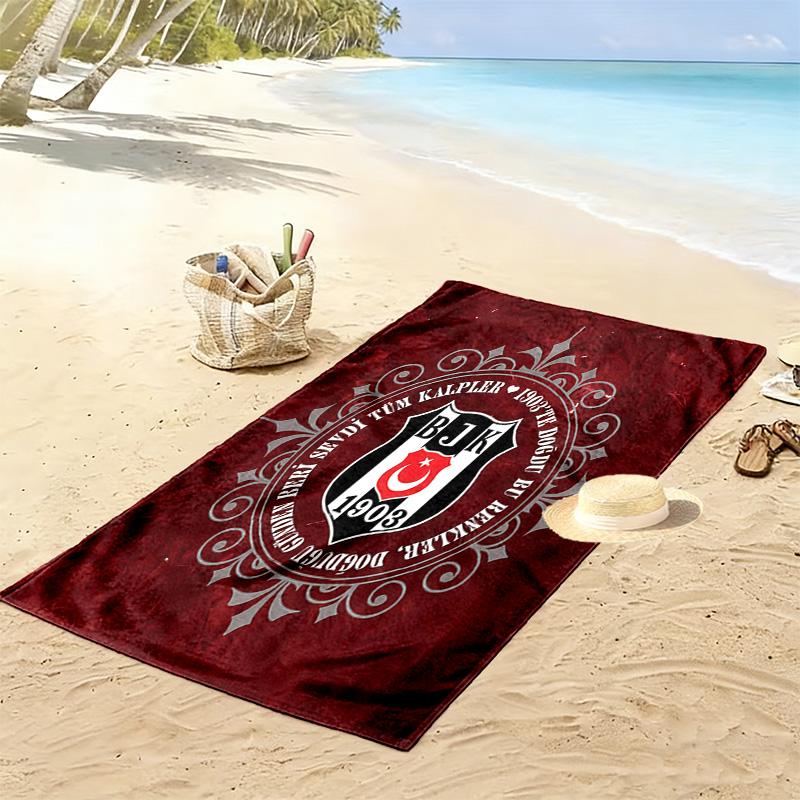 Asciugamano da Spiaggia Stampa Besiktas Gymnastics Club, Asciugamano Grande Morbido ad Asciugatura Rapida per Spiaggia Campeggio Nuoto