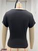 T-shirt Bodycon Scollo a V Dimagrante Stile Europeo-Americano - Moda Primavera/Estate 2025
