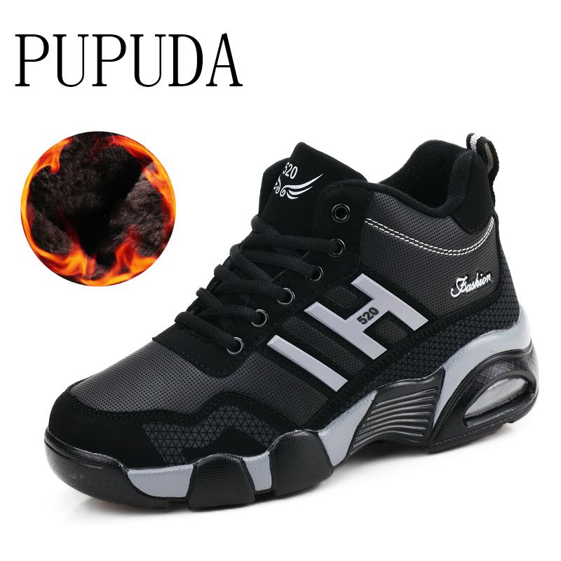 PUPUDA Men Sneakers Winter Shoes Men High Top Basketball shoes Autumn Sport Running Cotton Sneakers Good Quality Snow Boots Men