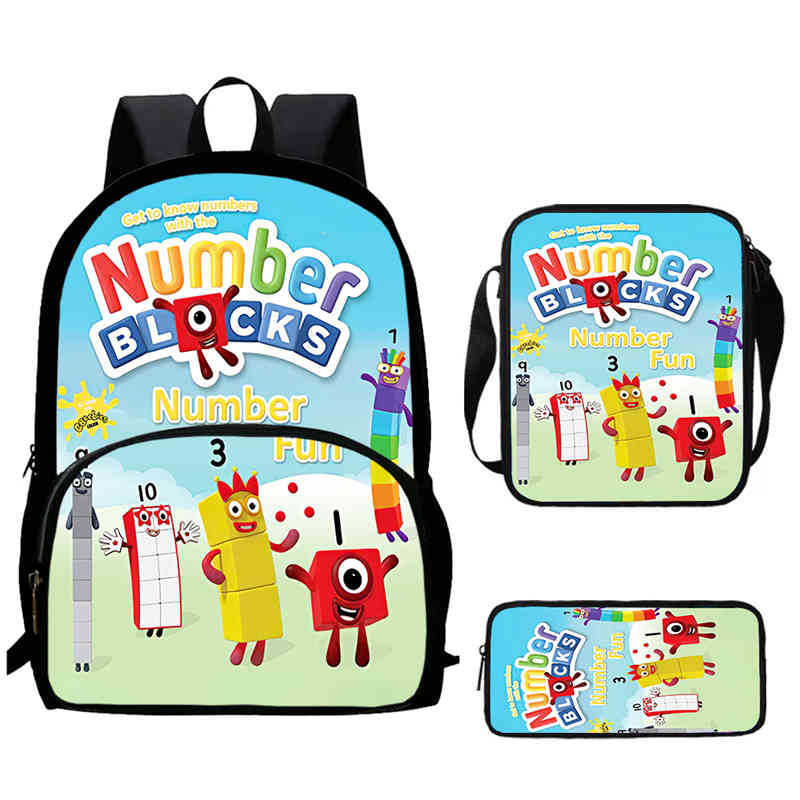 Digitale Bausteine Numberblocks Schultasche Hochauflösend Multifunktional Oxford Leichter Rucksack