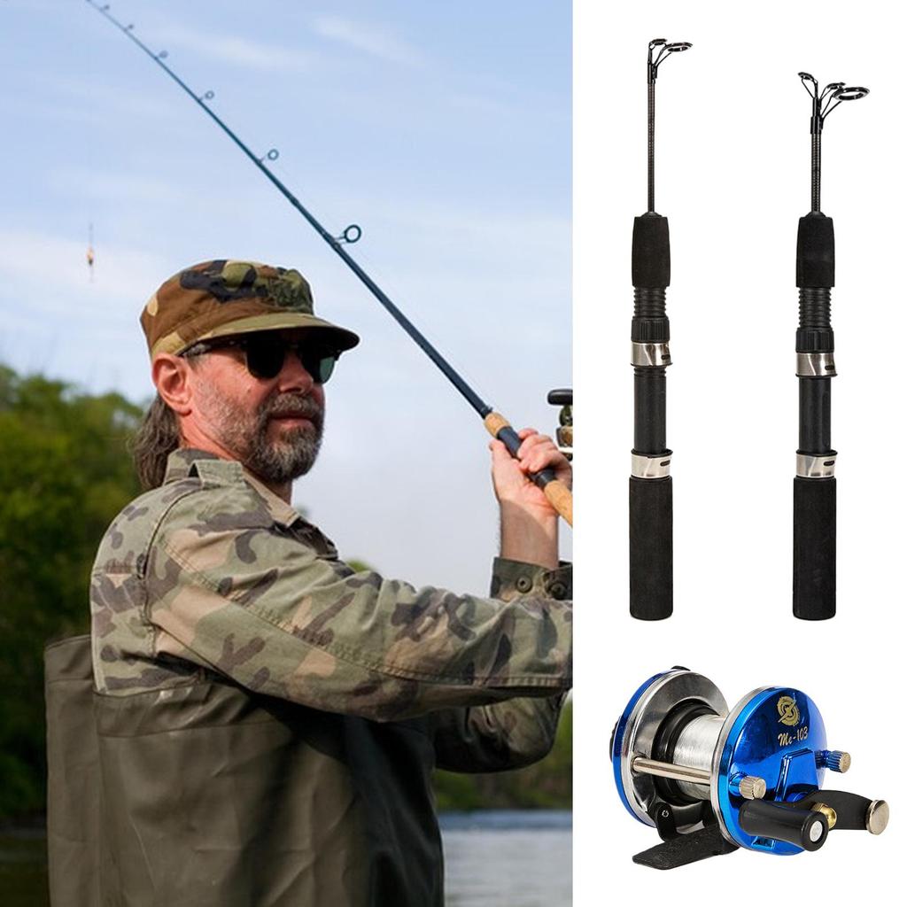 Fishing Rod And Reel Set Telescoping Fishing Pole With Reel Lightweight Carbon Fiber Angling Gear With Ergonomic Handle For
