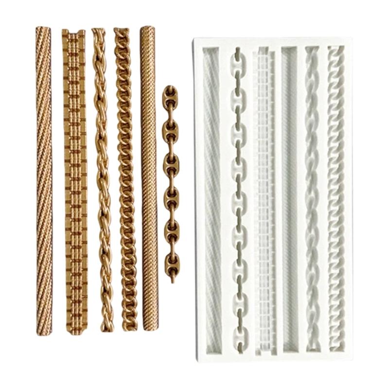 Elegant Braided Rope Or Pearls Chain Silicone Cake Border Decors Molds For Decorating Birthday Wedding Cakes And Dessert