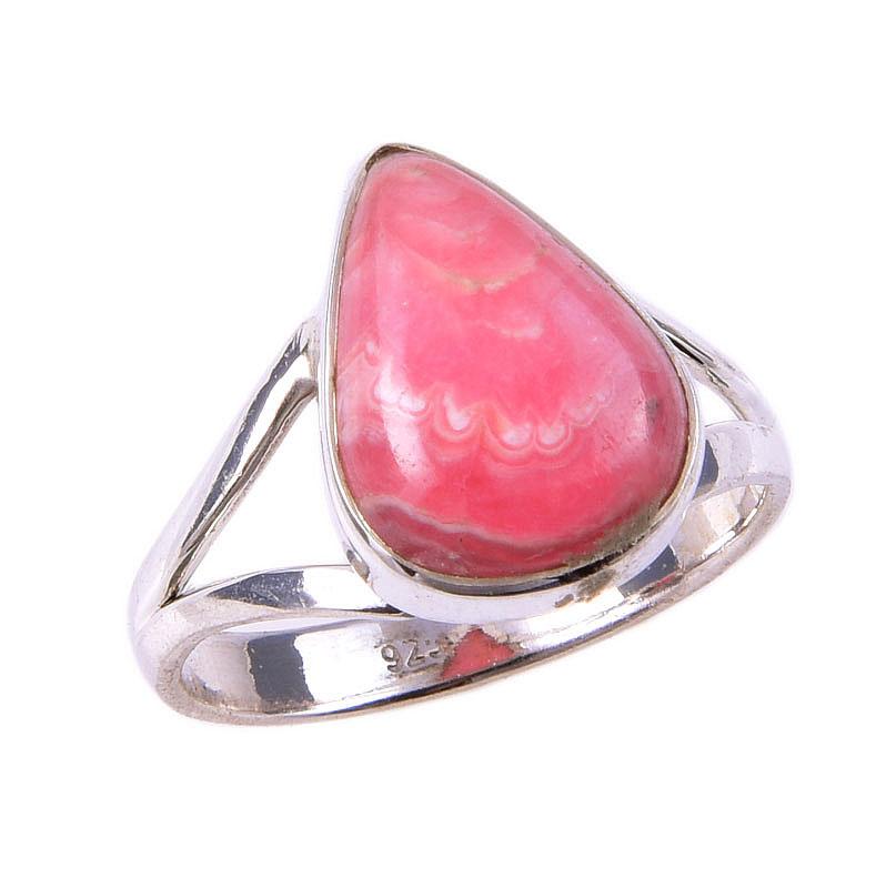 Natürlicher Rhodochrosit Edelstein Handgefertigt 925 Massiv Sterling Silber Ring Gr.8 I9m41