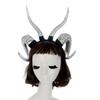 Plastic Resin Bull Horn Headband Halloween Party Cosplay Costume Accessory Unisex U-Shaped Hair Clip