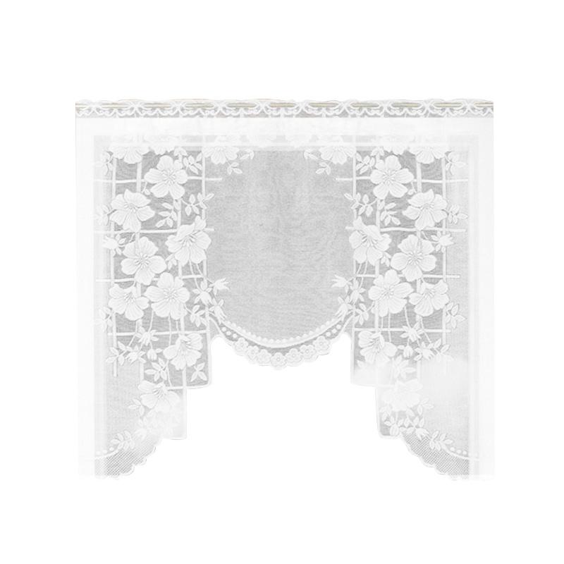 

1PC Door Partition Screen Balcony Drapes Lace Window Curtain Living Room Door Curtains Pastoral Arcuated Valance Curtain Kitchen 150*120cm