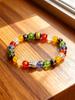 Colorful Crystal Six Syllable Mantra Beads Bracelet Natural Stone Prajna Paramita Heart Sutra Retro Buddha Head Energy Jewelry