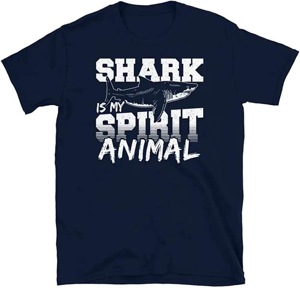 Shark Is My Spirit Animal Shark Fin Ocean Fish TShirt 100 Cotton ONeck Short Sleeve Summer Casual Mens Tshirt Streetwear S
