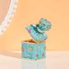 Pink Candy Jewelry Box Enamel Color Trinket Box Storage Container Candy Canister  For Necklaces