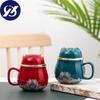 Ceramic Teacup with Infuser and Lid Portable Travel Coffee Cup with Filter and Bag 320ML