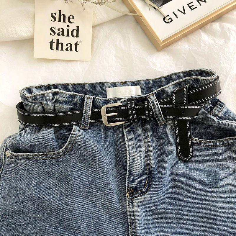 

Womens Alluring Thin Waist Belt Ideal For Skirts And Pants In Black White Khaki чорний