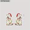 2D Flat Christmas Earring Cute Animal Earrings Christmas Dog Earrings for Women Holiday Christmas Gifts