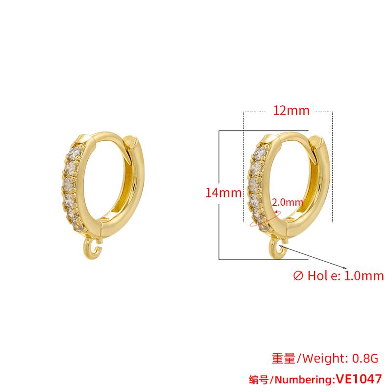 ZHUKOU Classic small hoop earring Cubic zirconia handmade DIY earring clasp hooks Jewelry materials accessories VE1051