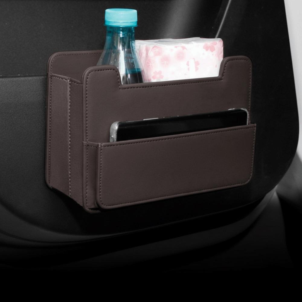 Leather Material Car Trash Bin Leatherette Material Car Door Storage Box Car Storage