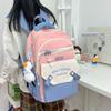 Color Block Schoolbag Women's Large Capacity Backpack Commuter College Style Backpack