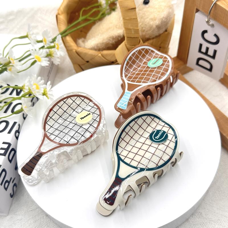 Kreativ Simulations Tennisketsjer Hårklo Eddikesyre Hajklemme Afslappet Hårnål Til Piger Hovedbeklædning Hårtilbehør