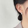 Commuter Platinum Plated Small Ear Buckle Glossy Plain Ring Versatile Geometric Square Ear Jewelry