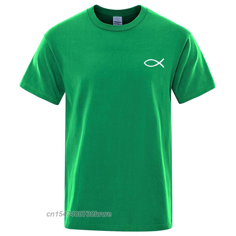 New T Shirt Unisexs Brand Tees Boys Male TShirt Tops Christian Jesus Fish High Quality Brand Unisex Tshirt