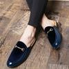 Sommer Ankleidezimmer ohne Absatz Herren Koreanische Version faule Halbschuhe spitze lässige Lederschuhe Herrenmode Außen-Sandalen