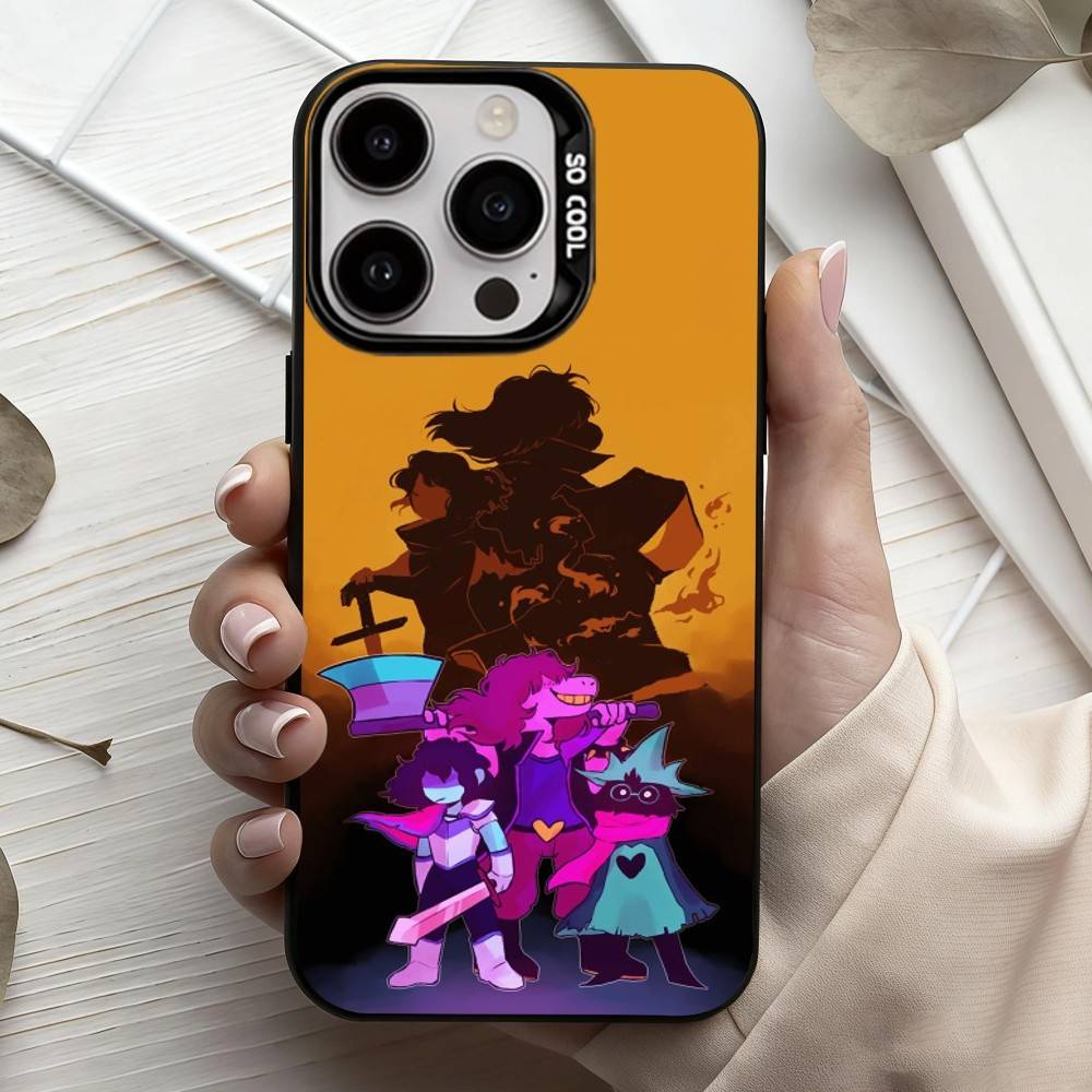 Game D-Deltarune-E Phone Case For iPhone17,16,15,14,13,12,11 Plus,Pro Max Black Candy silver phone case