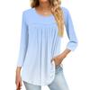 Women's Fashion Casual Three-quarter Sleeve Printed Round Neck Top