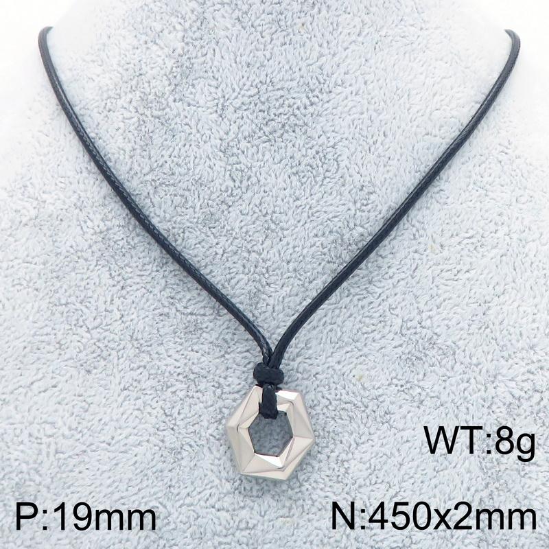 Minimalist Stainless Steel Pendant Necklace for Men Women Star/Heart/Hexagon Charm on Black Nylon Cord Choker Trendy Jewelry