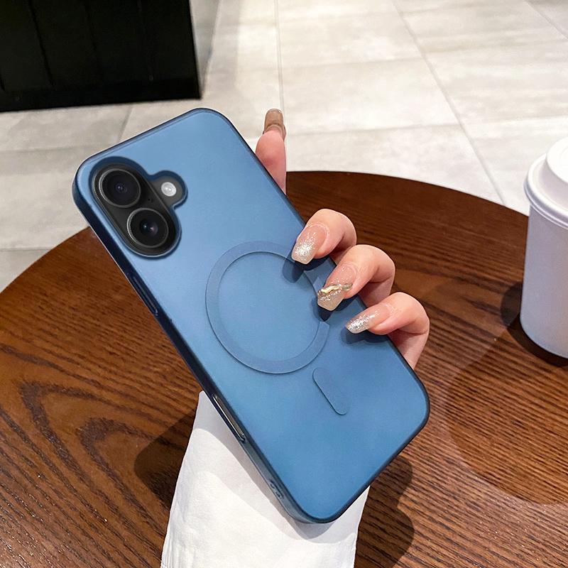 Strong Magnetic Magsafe Case For iPhone 16E 16 15 14 13 12 11 Pro Max Plus 0.3mm Ultra-Thin Hard Cover Matte Transparent Shell