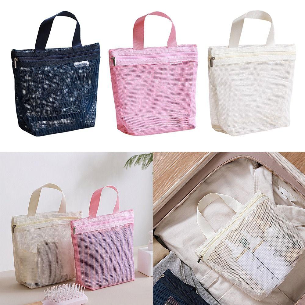Portable Mesh Toiletry Bag Transparent Storage Bags Portable Cosmetic Bag Large Capacity Storage Bag Underwear Storage Bags