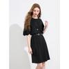 Sancai 2025 Summer Round Neck Casual Drop Shoulder Straight Dress