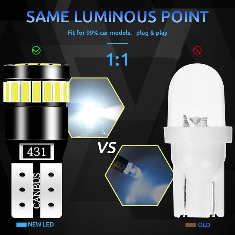 2x W5W T10 21SMD Led Bulbs Canbus Car Interior Light Bulbs Parking Position Lamp Map Dome Reading Lights