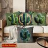 2D Set Of 4 Cactus Themed Throw Pillow Covers Pattern Cushion Cover Suitable For Sofa Bedroom Car Pillow Cover