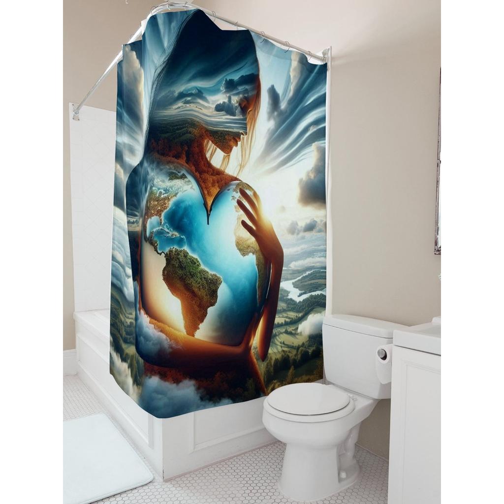 Nature'S Embrace Waterproof Shower Curtain