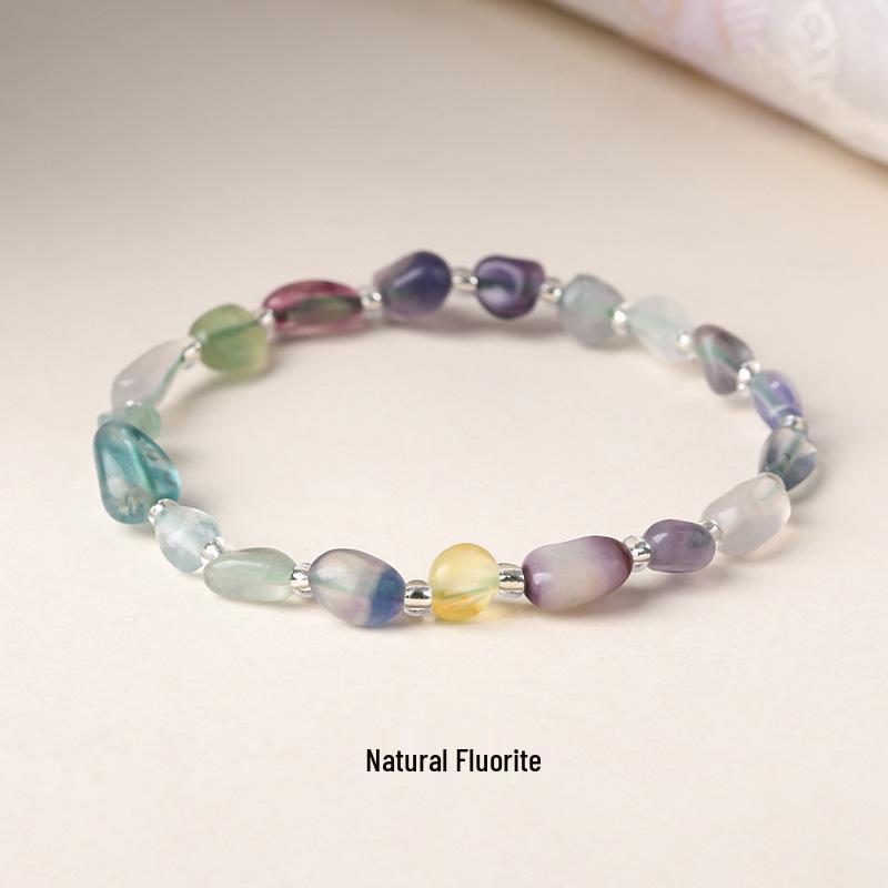 Original Natural Stone Beaded Bracelet - Women's Irregular Shape Crystal for Seaside Vacation Style