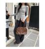 Korean Style Grey Round Neck Knit Cardigan for Women - Autumn/Winter Slimming Long Sleeve Top