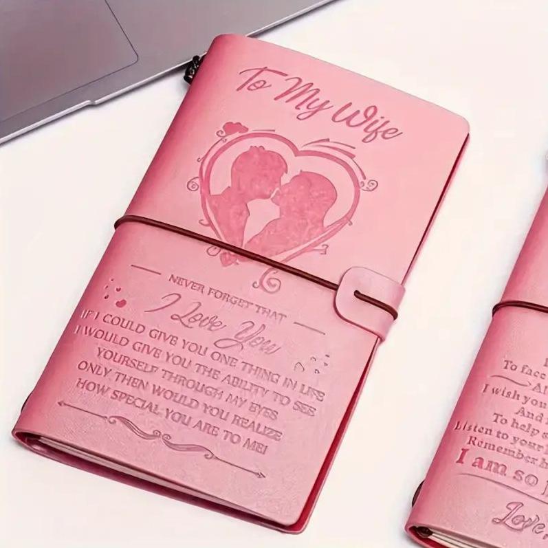 1pc Pink Notebook With 136 Pages, Card Slots, Storage Bag, and Customizable Pages.