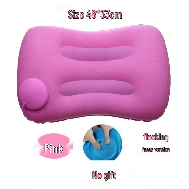 Inflatable Travel Pillow: Portable, Press-and-Fold Design for Camping, Lumbar Support, and Comfort.
