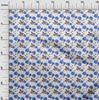 oneOone Cotton Flex Medium Blue Fabric Floral Sewing Fabric By The Yard Printed Diy Clothing Sewing Supplies 40 Inch