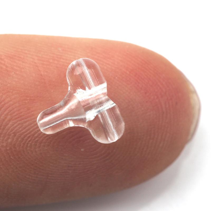 30Pcs/Pack Fishing Beads Transparent Clear Oval Double Cross Hole Beads Sabiki Rig 3 Way Connector Cross Bead Fishing Tackle