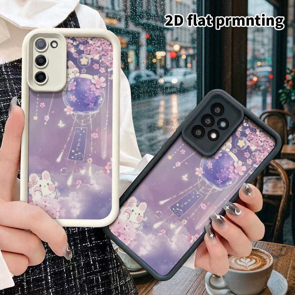 Phone Case: 2D Flat Samsung Galaxy A34 A35 M05 M06 S20 S22 S21 FE Plus 5G Tiered Protective Case, Purple-pink Night Sky, Christmas and Halloween Gift