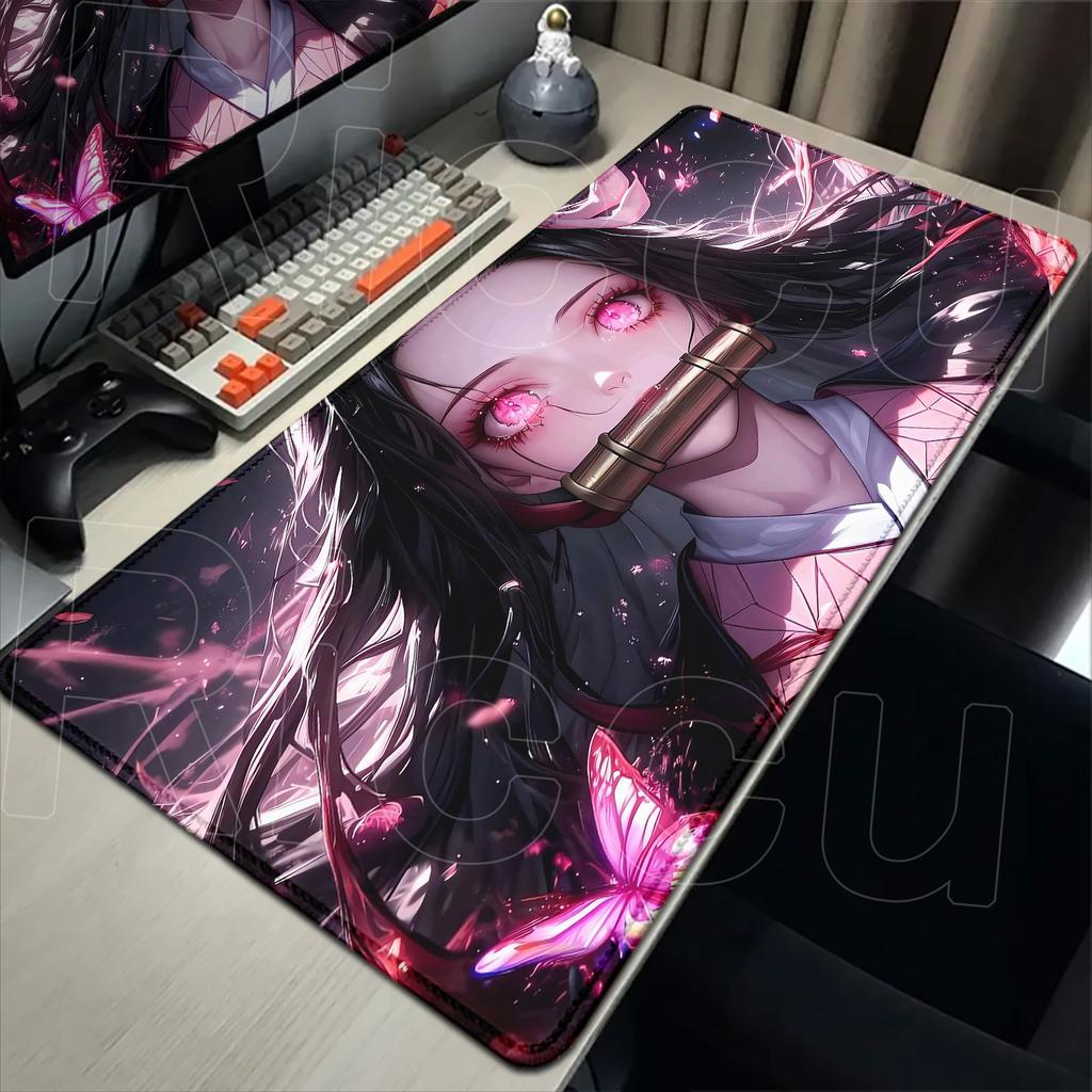 New Kawaii Girl Nezuko Kamado Mouse Pad Laptop Anime HD Print Gaming Keyboard Carpet Demon Slayer Mousepad PC Cute Game Desk Mat