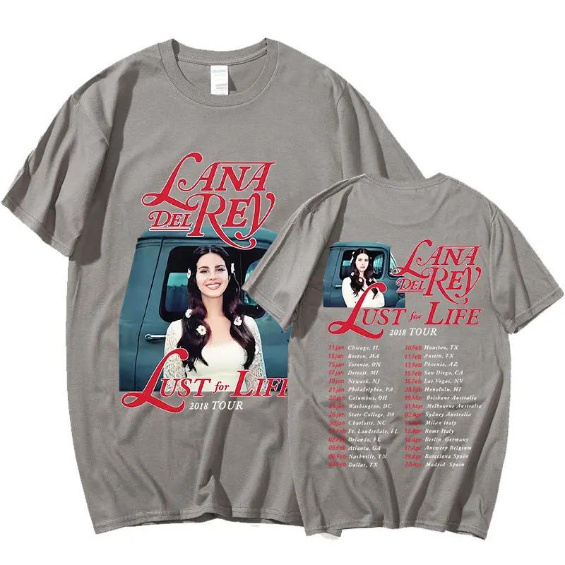Custom Shirt Singer Lana Del Rey Vintage T Shirt Lust For Life Tour Music Album Unisex Unisex Hip Hop T Shirts Harajuku Streetwear T