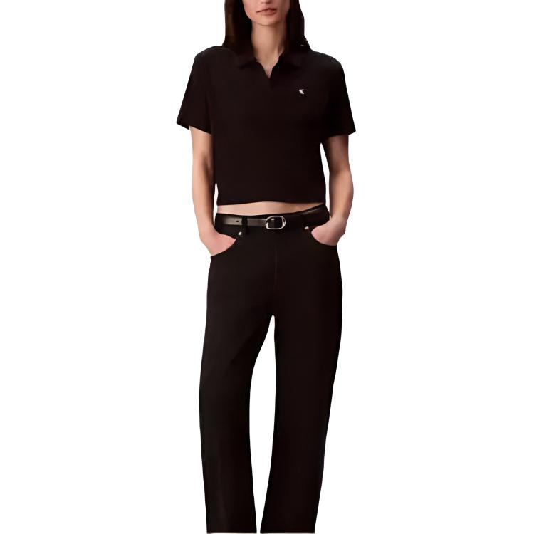 Calvin Klein Soft Short Comfortable Loose Short Sleeve Polo Shirt Women Tops 47D268G-UB1