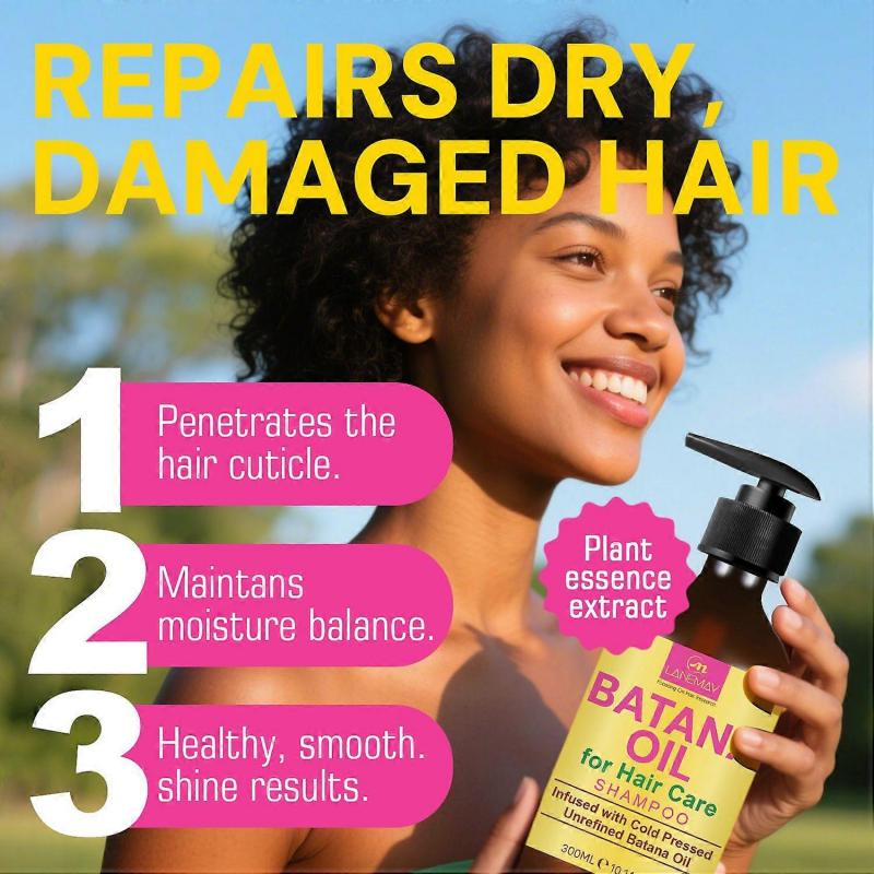 Batanaöl Shampoo und Spülung Set | Rohes Bio-Batanaöl für Haarwachstum | Klärende & Verdickende Behandlung für dünner werdendes Haar | 300ML*2